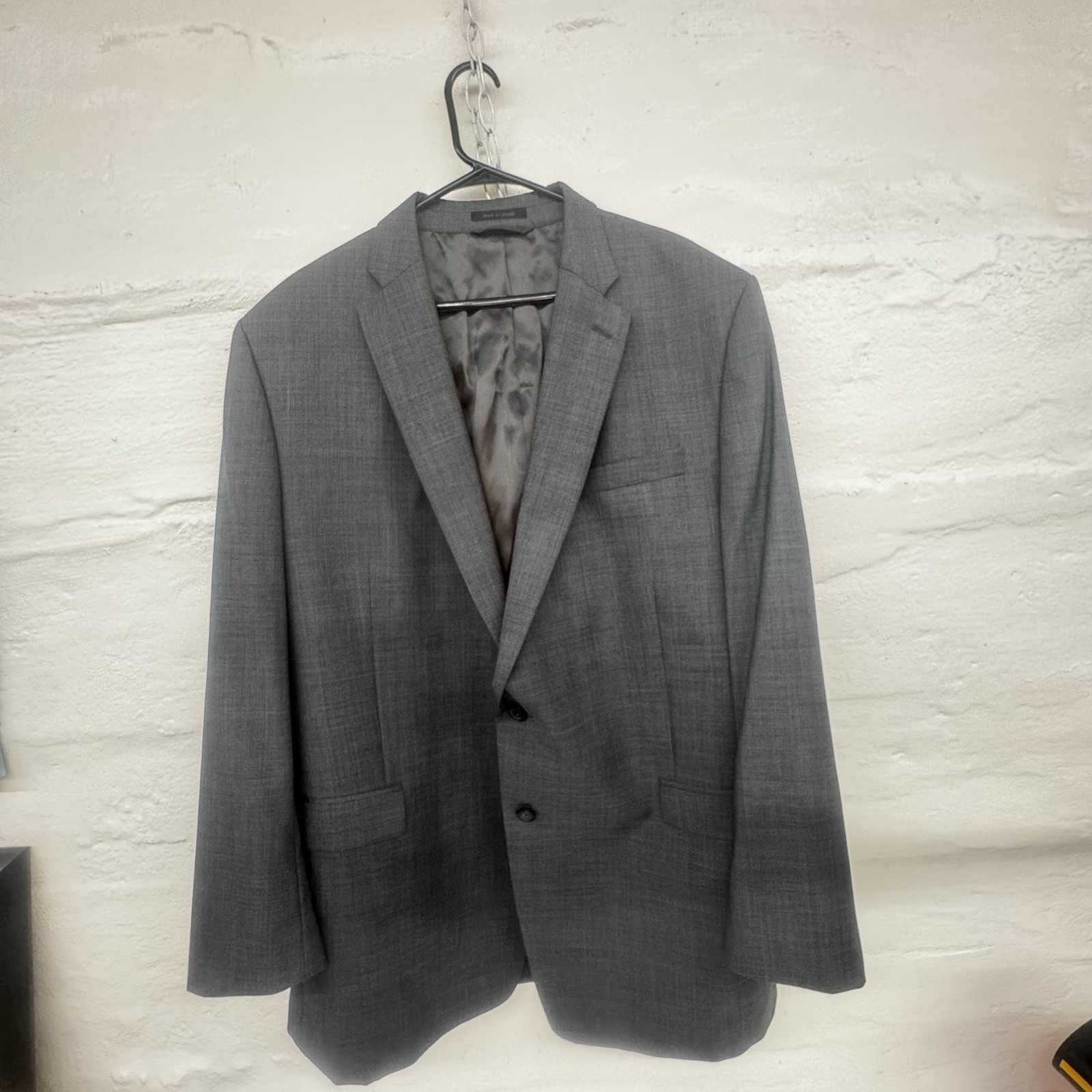 Lauren Ralph Lauren Blazer Mens 50l Gray 100% Wool Two Button Suit Jacket